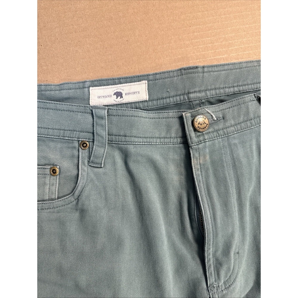 Onward Reserve 5 Pocket Khaki Pants Gray Straight Flat Stretch Mens Sz 38 x 30